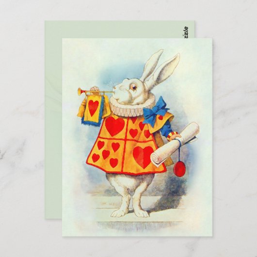 Rabbitt Alice Wonderland - Postkarte / Einladung (Vorne/Hinten)