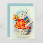 Rabbitt Alice Wonderland ~ Postkarte / Einladung (Vorne/Hinten)