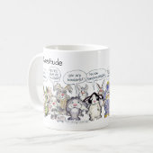 Rabbitude 19 Cartoon-Kaninchen Kaffeetasse (Vorderseite Links)