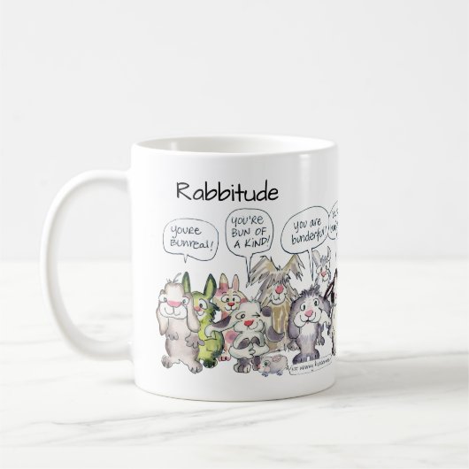 Rabbitude 19 Cartoon-Kaninchen Kaffeetasse (Links)