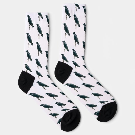 Rabe auf einem Ast Socken (Rechts)