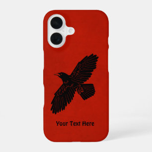 Rabe auf Rot  iPhone 16 Hülle