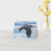 Rabe Corvid Krähen-ursprüngliche Karte (Gelbe Blume)