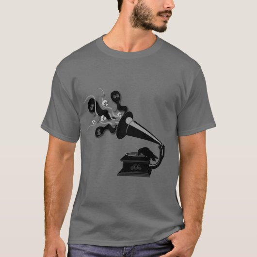 Rabe, der den Victrola-T - Shirt spielt (Vorderseite)