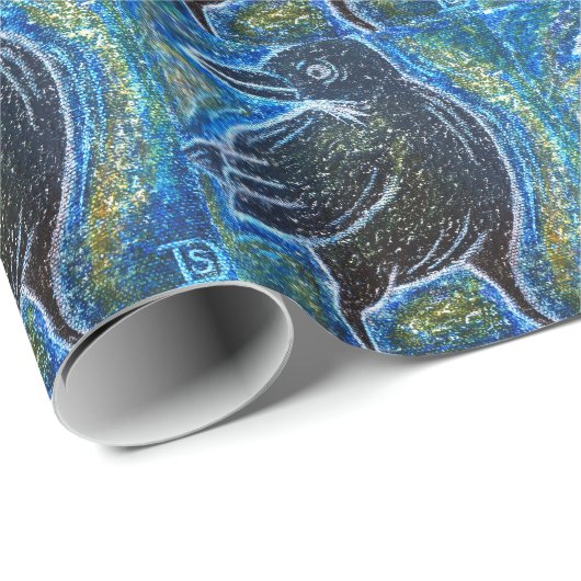 Rabe Geschenkpapier (Rolleneckpunkt)