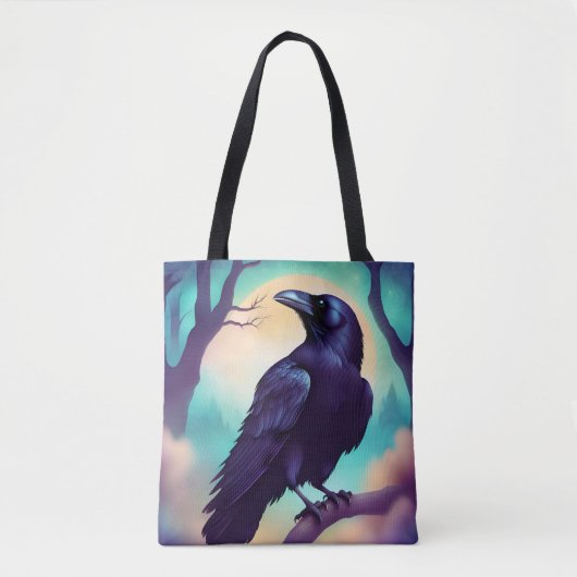 Rabe im Mondlicht Halloween Tasche (Vorderseite)