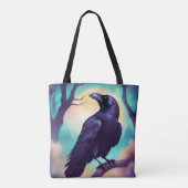 Rabe im Mondlicht Halloween Tasche (Rückseite)