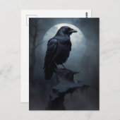 Rabe in der dunklen Nacht Postkarte (Vorne/Hinten)