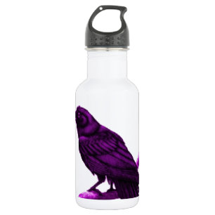 Rabe in Lila durch Sharles Edelstahlflasche