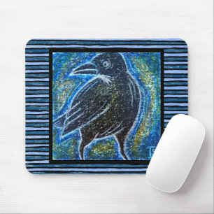 Rabe in Ölkreide Mousepad