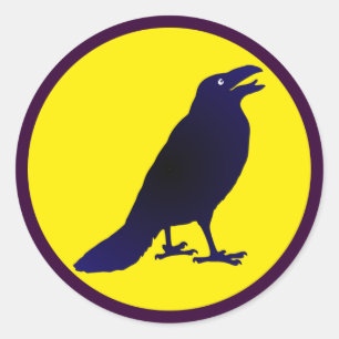 Rabe Krähe raven crow Runder Aufkleber