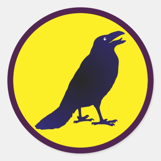 Rabe Krähe raven crow Runder Aufkleber (Vorderseite)
