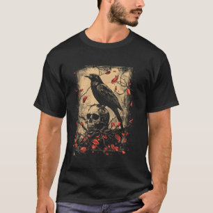 Rabe Krähe Y2K Grunge Ästhetik Dunkler Vogel Goth T-Shirt