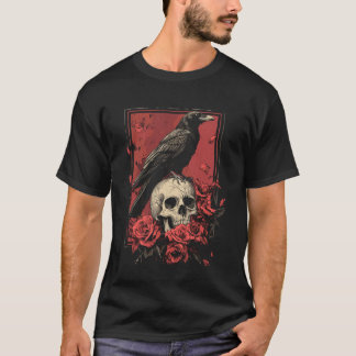 Rabe Krähe Y2K Grunge Ästhetik Dunkler Vogel Goth  T-Shirt