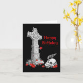 Rabe, Kreuz und Schädel Karte (Gelbe Blume)