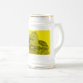 Rabe mit Wolf schwarz gelb Design Bierglas (VorderseiteRechts)