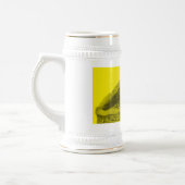 Rabe mit Wolf schwarz gelb Design Bierglas (Links)