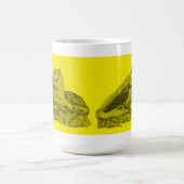 Rabe mit Wolf schwarz gelb Design Kaffeetasse (Mittel)