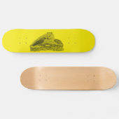 Rabe mit Wolf schwarz gelb Design Skateboard (Horizontal)