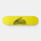 Rabe mit Wolf schwarz gelb Design Skateboard (Horizontal)