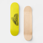 Rabe mit Wolf schwarz gelb Design Skateboard (Vorderseite)