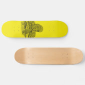 Rabe mit Wolf schwarz gelb Design Skateboard (Horizontal)
