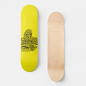 Rabe mit Wolf schwarz gelb Design Skateboard (Vorderseite)