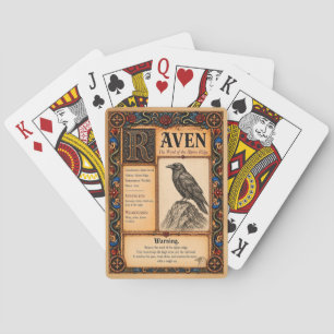 Rabe, mittelalterliche Bestiarien-Kunst Spielkarten