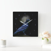 Rabe oder Crow Magic Gothic Clock Quadratische Wanduhr (Zuhause)