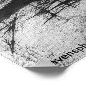 Rabe (schwarzer Vogel) in Wäldern mit Mond und Ste Poster (Ecke)