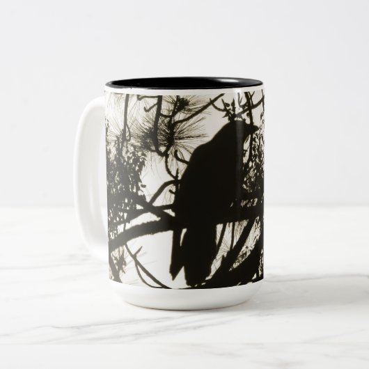 Rabe Steampunk Zweifarbige Tasse (Vorderseite Links)