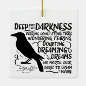 Rabe (tief in diese Dunkelheit) durch Edgar Allan Keramikornament (Rückseite)