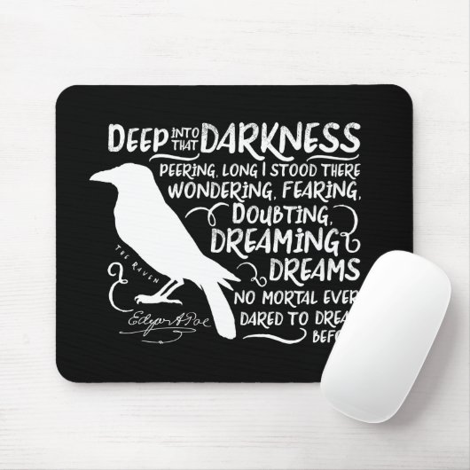 Rabe (tief in diese Dunkelheit) durch Edgar Allan Mousepad (Mit Mouse)