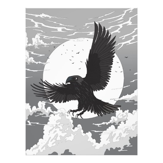 Rabe und Mond Fotodruck (Vorne)