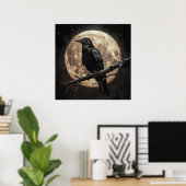 Rabe und Mond Poster (Heimbüro)