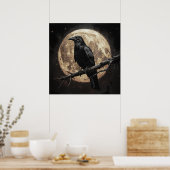 Rabe und Mond Poster (Küche)