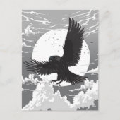 Rabe und Mond Postkarte (Vorderseite)