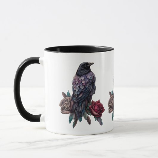 Rabe und Rosen Kaffee Tasse (Links)