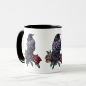 Rabe und Rosen Kaffee Tasse (Vorderseite Links)