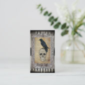 Rabe und Schädel Visitenkarte (Stehend Vorderseite)