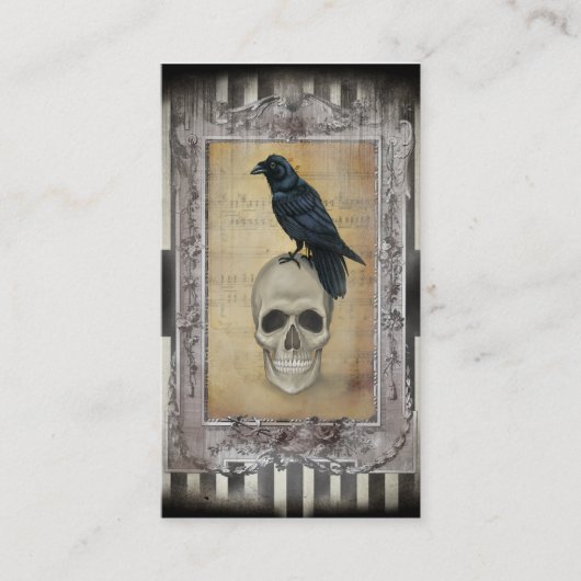 Rabe und Schädel Visitenkarte (Vorderseite)