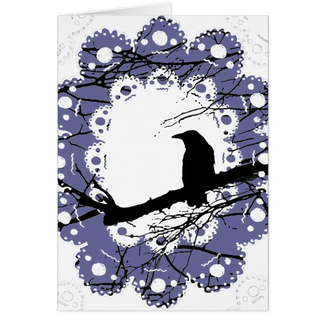 Rabe und Spitzen-Gothic-Blankkarte (Vorne)