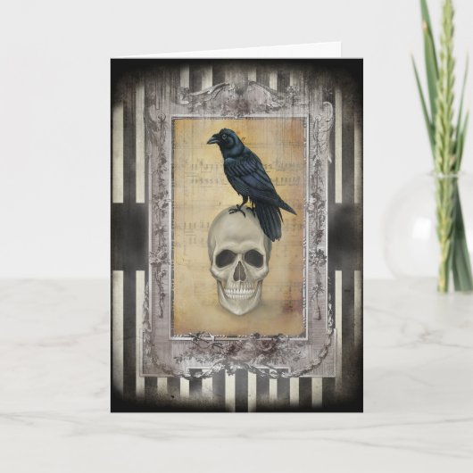 Rabe und Totenkopf Karte (Vorderseite)