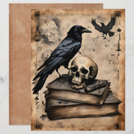 Rabe und Totenkopf Magie Scrapbook Papier