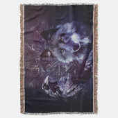 Rabe und Wolf - Vegvisir und Baum des Lebens Decke (Vorderseite Vertikal)