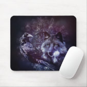 Rabe und Wolf - Vegvisir und Baum des Lebens Mousepad (Mit Mouse)