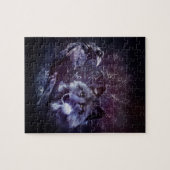 Rabe und Wolf - Vegvisir und Baum des Lebens Puzzle (Horizontal)