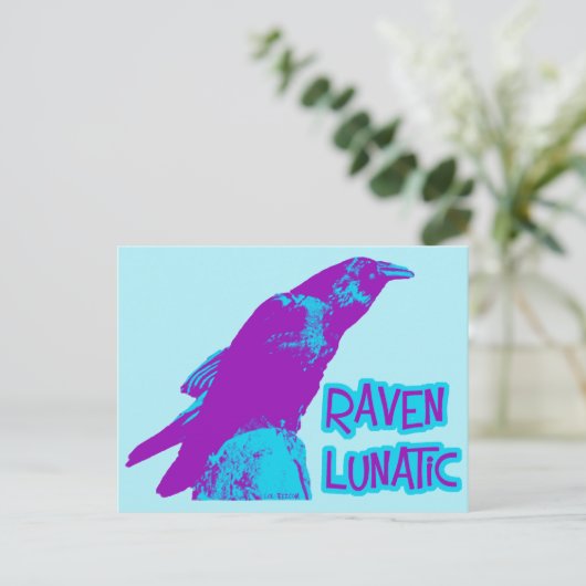 Rabe verrückt postkarte (Stehend Vorderseite)