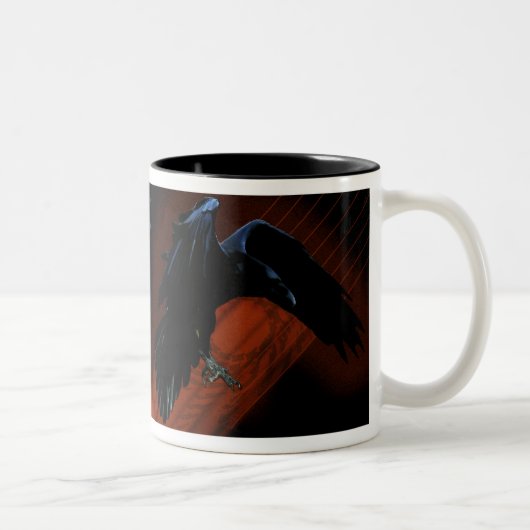 Raben-Abfall II Zweifarbige Tasse (Rechts)