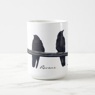 "RABEN AUF EINEM DRATH" Corvids Wildlife Tasse